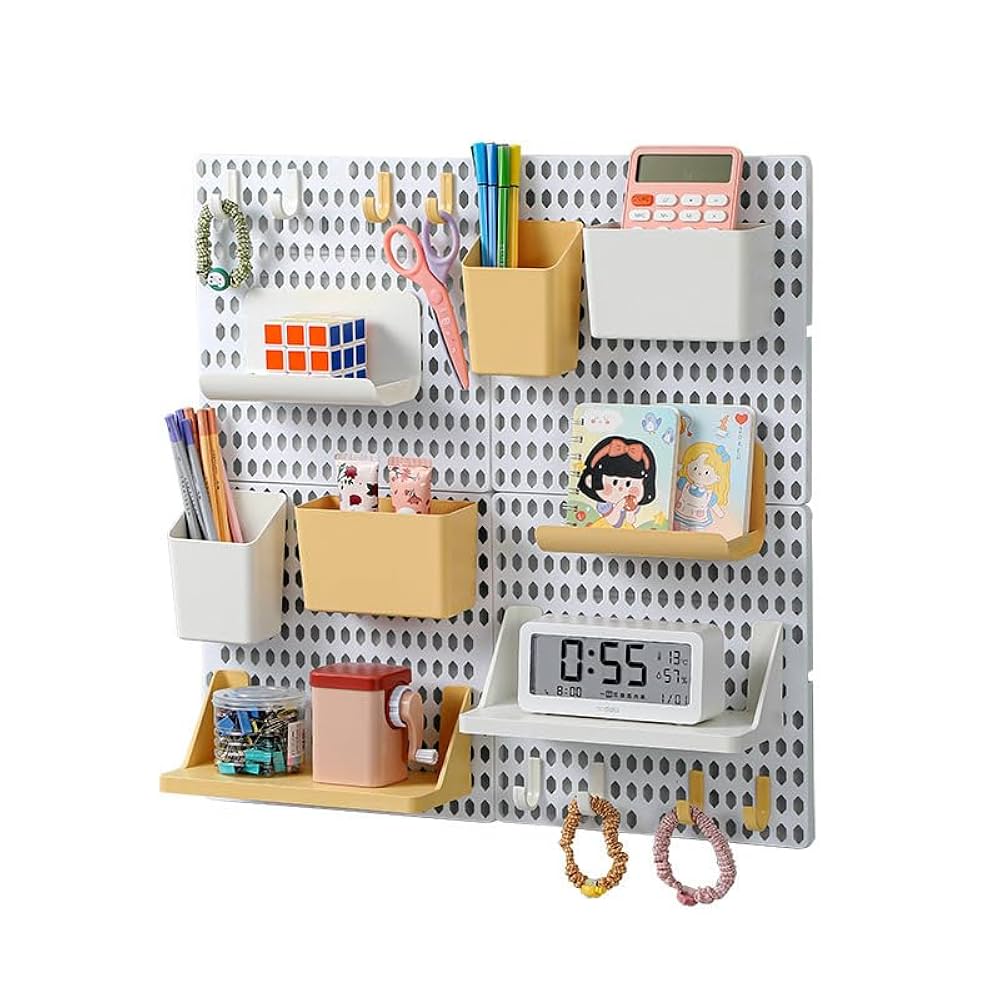 Amazon.co.jp: ペグボード 2枚 25 x 25cm 壁オーガナイザー用